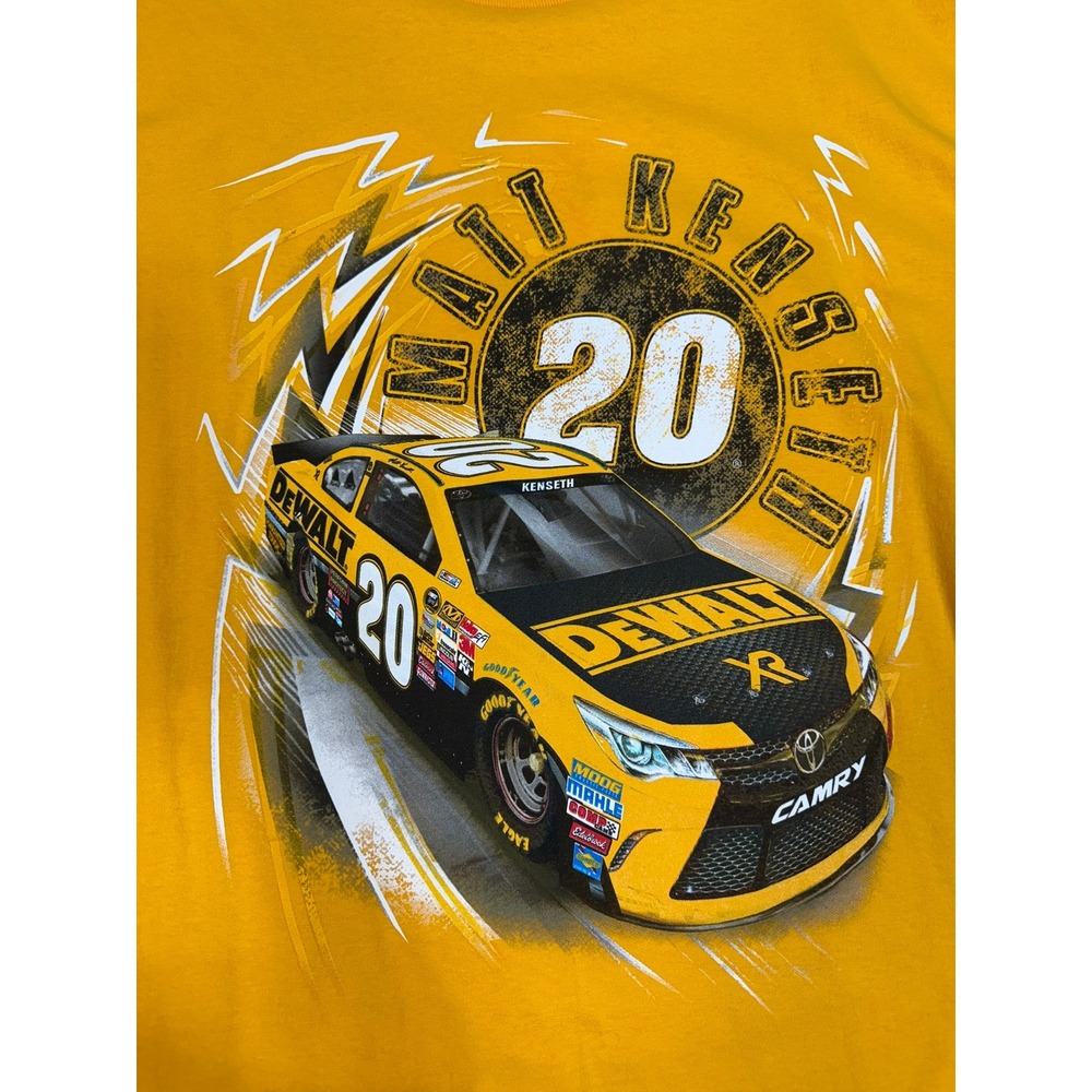 NASCAR Matt Kenseth 20 DeWalt Toyota Camry Yellow Graphic T-Shirt XL SKU197